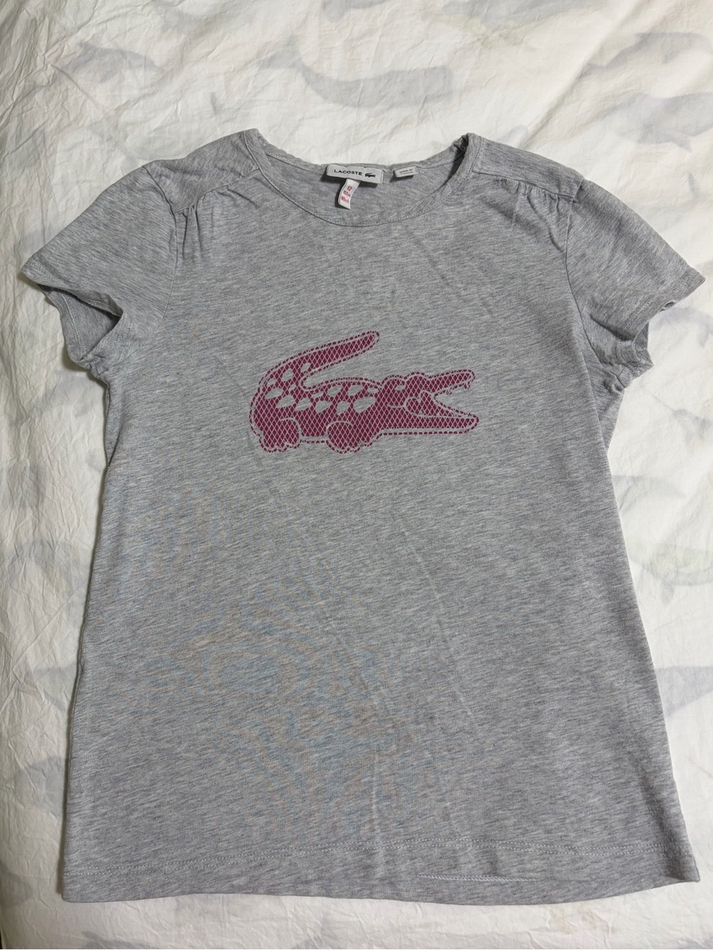 Gray Lacoste baby tee